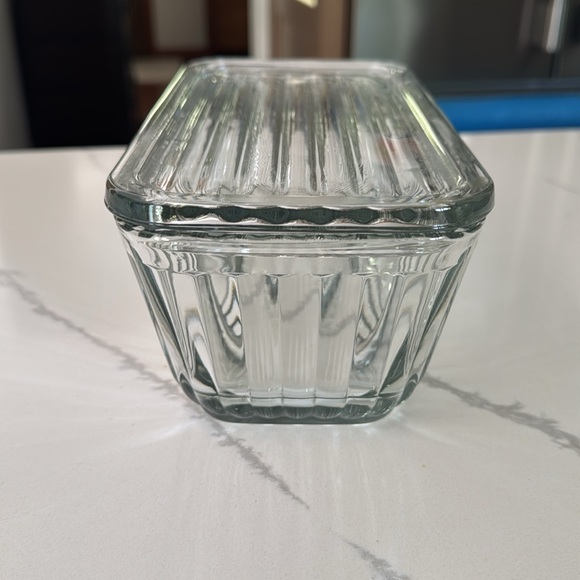 Vtg ANCHOR HOCKING Ribbed Glass Dish - Picture 3 of 12